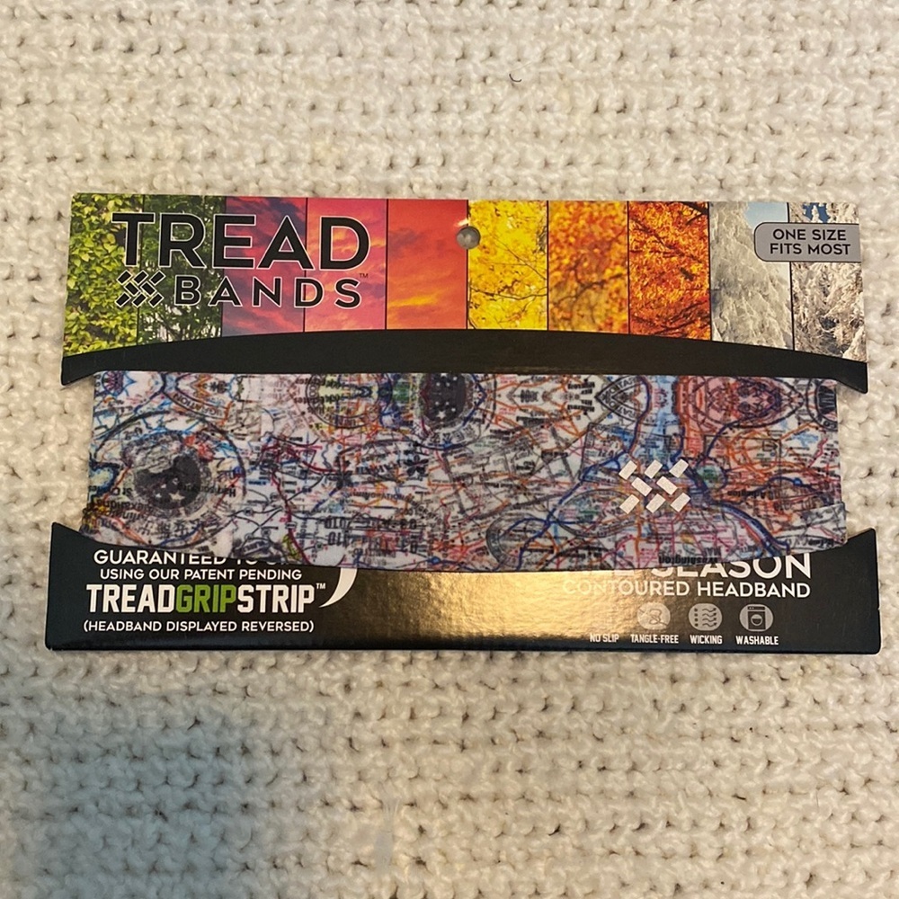 TreadBands Head Band NEW Road Map All-Season Contoured Tread Band Headband